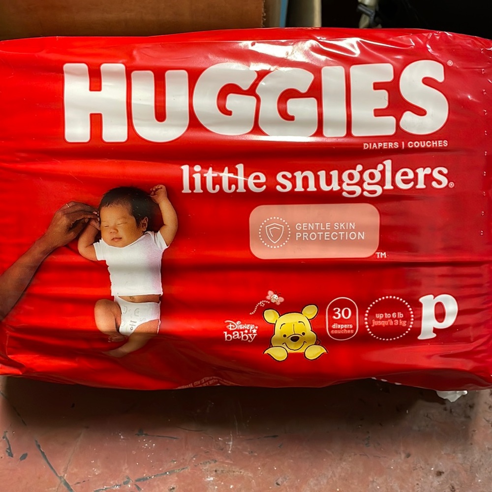 New Unopened Huggies Little Snugglers Diapers, Preemie